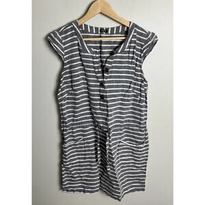 J.Crew Striped Olivia Shift Mini Dress Size 10/12 Drawstring Pockets Women’s